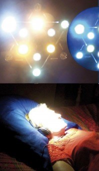 Lampe Pandorastar avec homme sous la lampe